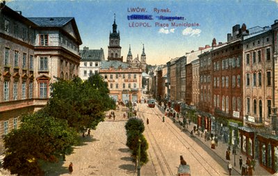 Der Rynok-Platz in Lemberg, Ukraine von Unbekannter Künstler