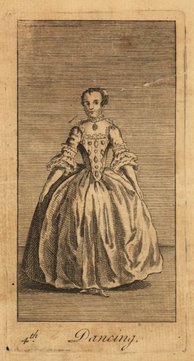 Junge Dame, die in einem Raum tanzt von Unbekannt