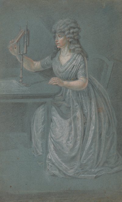 Sitzende Frau mit einem Physiognotrace von Unknown