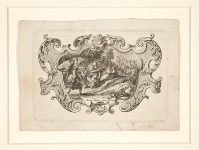 Engel nähert sich einem Mann auf einem Esel (Biblische Szene) von Unknown