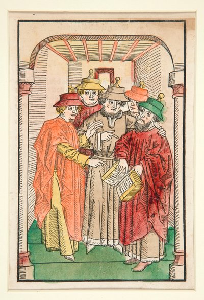 Fünf jüdische Gelehrte, Illustration aus Der Seelen-Wurzgarten von Unknown