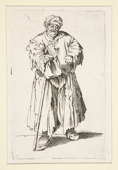 Der fettleibige Bettler mit gesenkten Augen von Unknown
