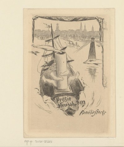 Neujahrswunsch für 1911 von der Familie Stacke von Unknown