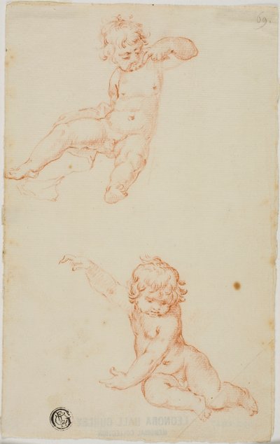 Zwei sitzende Putti von Unknown