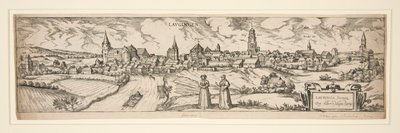 Ohne Titel (Schloss Lienhart, etc. Stadtansicht von LAUGIGEN) von Unknown