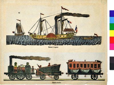 Dampfschiff und Eisenbahn von Unknown artist