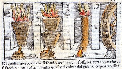 Hochofen - in „Pirotechnica“ von Biringuccio von Unknown artist