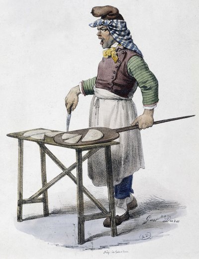 Käsehändler in Italien - Lithographie von Unknown artist