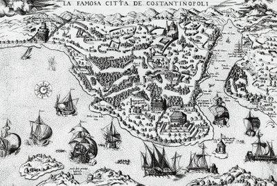 Stadt Konstantinopel, Gravur von Unknown artist