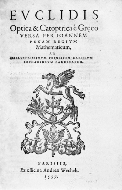 Frontispiz von „Optica & Catoptrica...“ von Euklid von Unknown artist