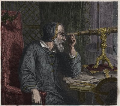 Galileo Galilei und sein Teleskop von Unknown artist