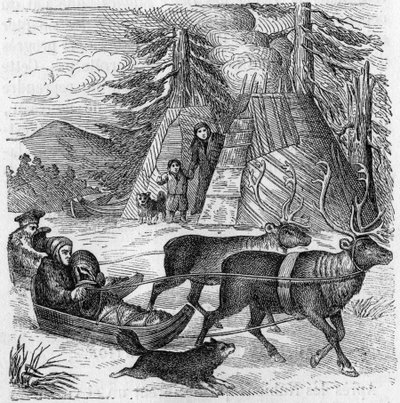 Lappen und ihre Schlitten. von Unknown artist