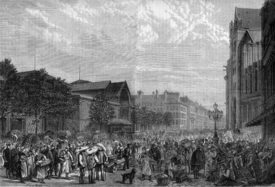 Les Halles zentral in Paris im Jahr 1878 von Unknown artist