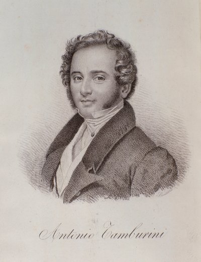 Porträt von Antonio Tamburini (Gravur) von Unknown artist