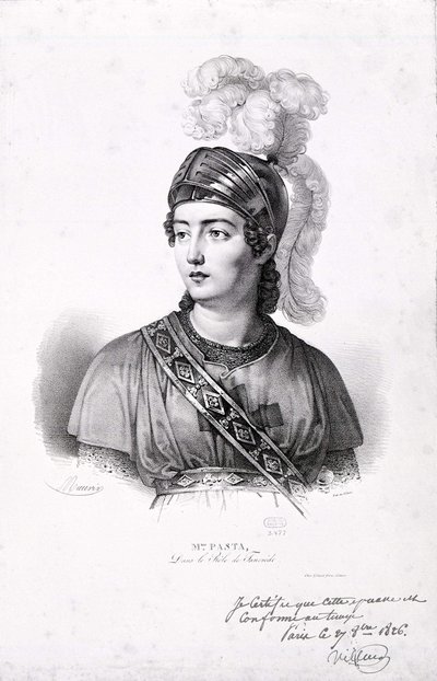 Porträt von Giuditta Pasta (1797-1865). von Unknown artist