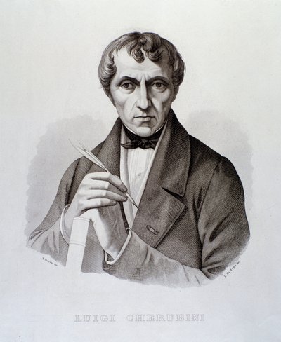 Porträt von Luigi Cherubini (Stich) von Unknown artist