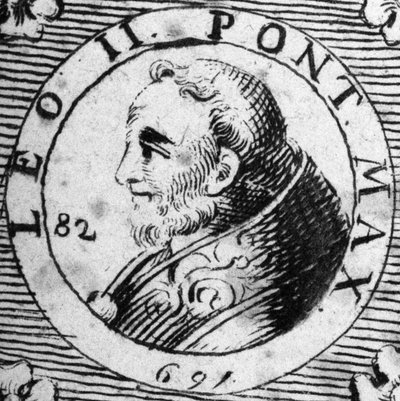 Porträt von Papst Leo II. (682-683) von Unknown artist