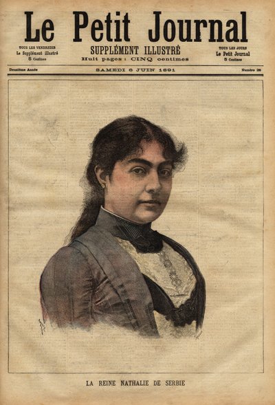 Porträt von Königin Nathalie von Serbien von Unknown artist