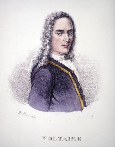 Porträt von Voltaire. Gravur aus dem 19. Jahrhundert von Unknown artist