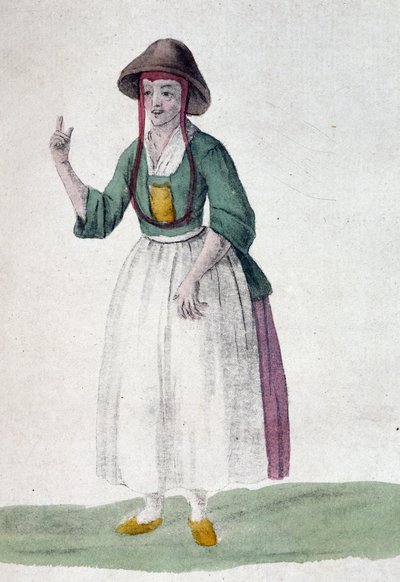 Quäkerin - Zeichnung, Anfang 19. Jahrhundert von Unknown artist