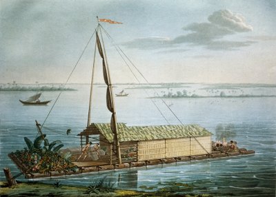 Floß auf dem Guayaquil-Fluss, Ecuador von Unknown artist