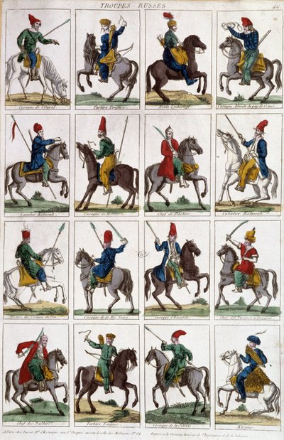Russische Armreiter - Gravur von Unknown artist