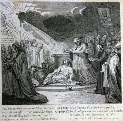 Satirische Vignette gegen den Jansenismus von Unknown artist