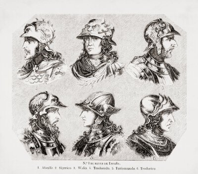 Sechs Westgotenkönige von Spanien von Unknown artist