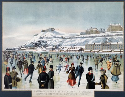 Eislaufen auf dem Sankt-Lorenz-Strom, Quebec, n.d. von Unknown artist
