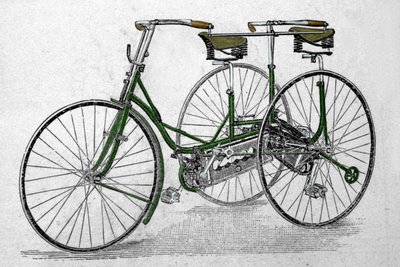 Tandem-Dreiradmodell. von Unknown artist