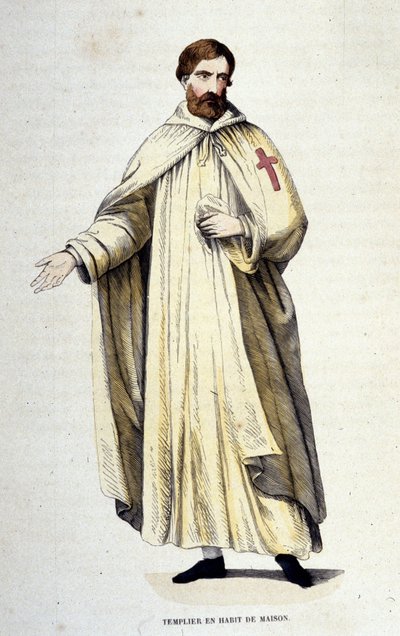 Tempelritter in Hauskleidung, Gravur 19. Jahrhundert von Unknown artist