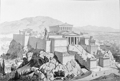 Die Akropolis von Athen. Gravur von 1861 von Unknown artist