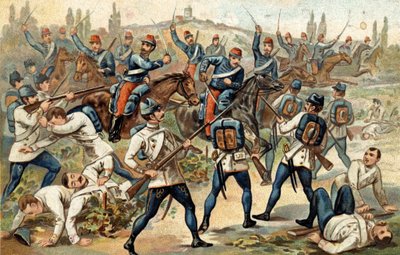 Die Schlacht von Solferino (24. Juni) von Unknown artist