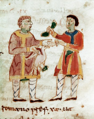Der Hühnerverkäufer (Miniatur, 9. Jahrhundert) von Unknown artist