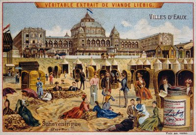 Touristen an einem Strand in Scheveningen, Holland von Unknown artist