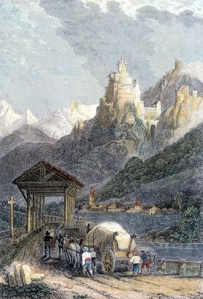Schloss Trostburg in Tirol von Unknown artist