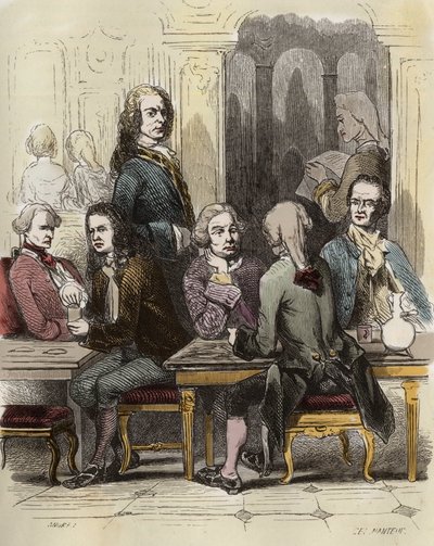 Voltaire im Café Procope in Paris von Unknown artist