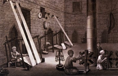 Weben in Ägypten im 19. Jahrhundert von Unknown artist