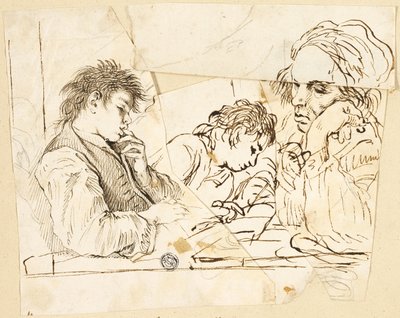 Skizzen von Schuljungen von Unknown Italian