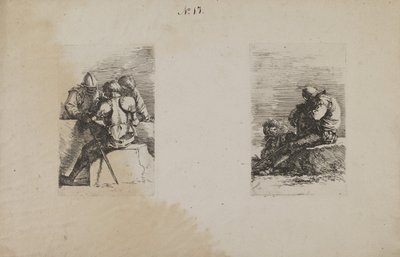 (Figurenserie) Soldat sitzend, Rückenansicht von Unknown artist