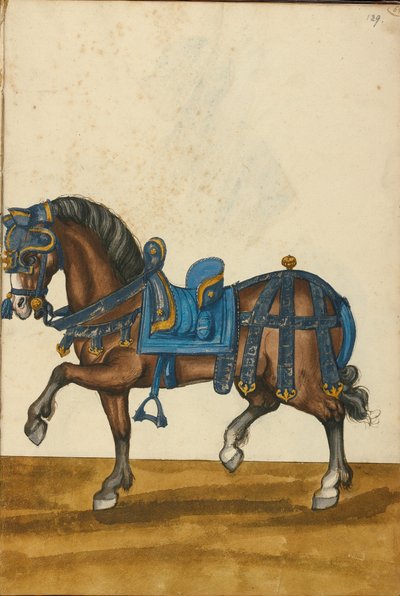 Ein Pferd in Rüstung von Unknown artist
