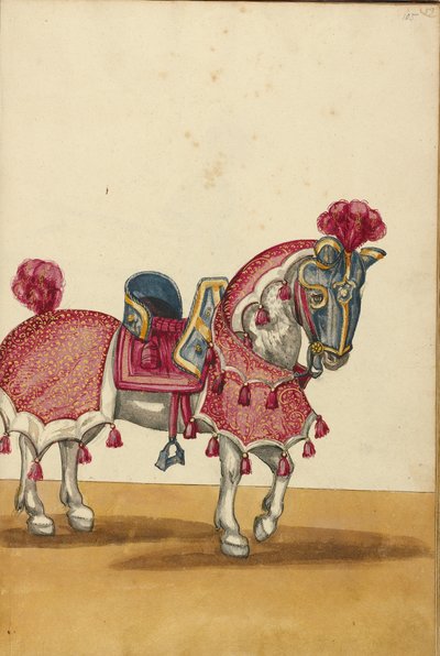 Ein Pferd in Rüstung von Unknown artist