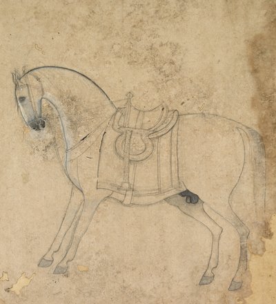Ein gesatteltes Pferd von Unknown artist