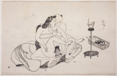 Ein Blatt aus einem Shunga-Album von Unknown artist