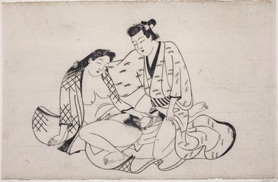 Ein Blatt aus einem Shunga-Album von Unknown artist