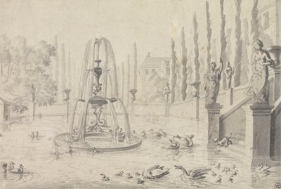 Ein Zierteich und Brunnen von Unknown artist