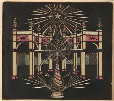 Arkade mit Schlangen und Feuerwerk von Unknown artist
