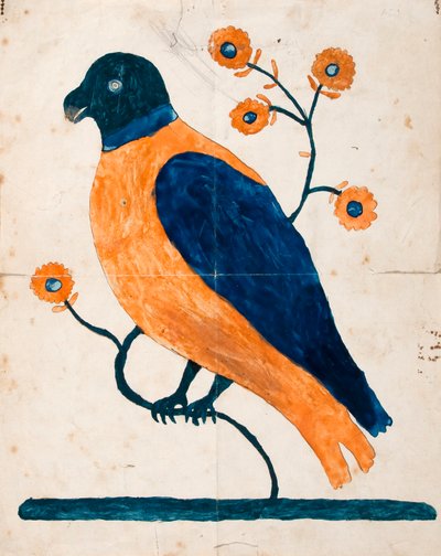 Vogel auf Zweig von Unknown artist