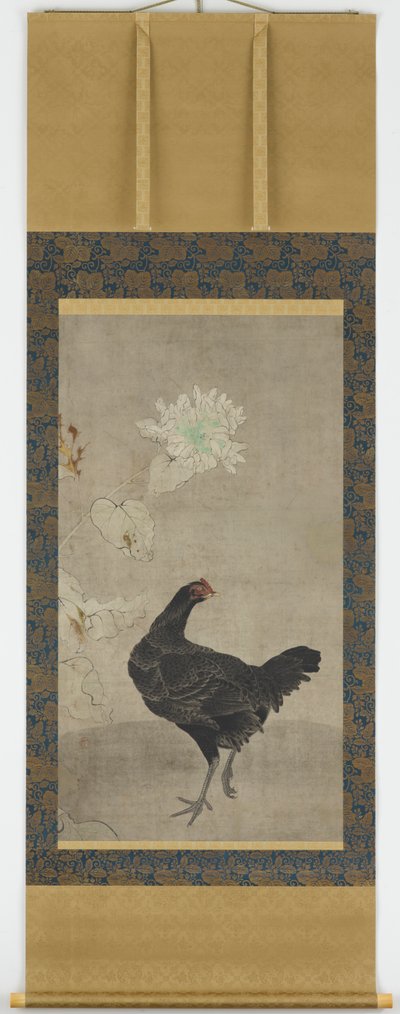 Schwarze Henne und eine Sonnenblume von Unknown artist