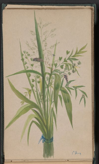 Blumen- und Gräserstrauß von Unknown artist